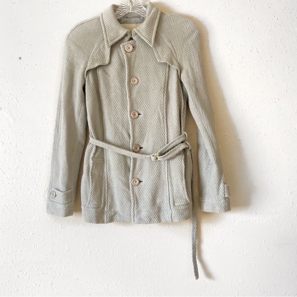 Herno Collared Knit Textured Button Jacket - image 1